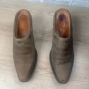Ariat Desert Brown Leather Wester Mules